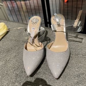 Vince Camuto silver sparkle heels size 7